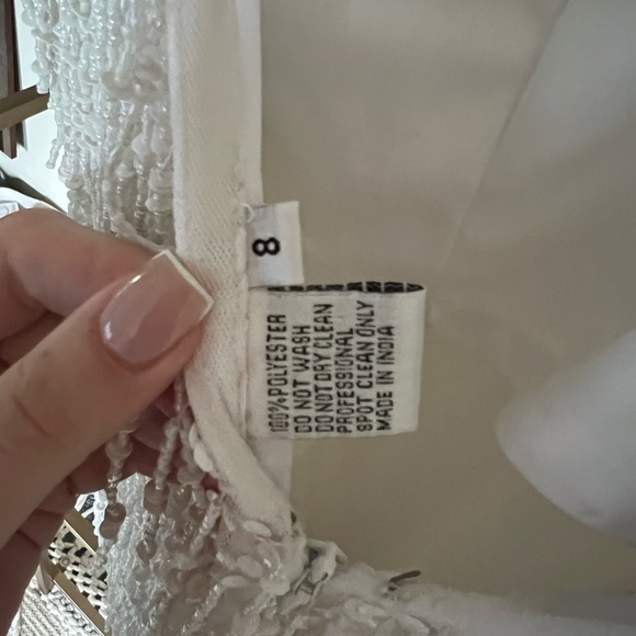 White Beaded Prom Dress - Picture 3 of 6